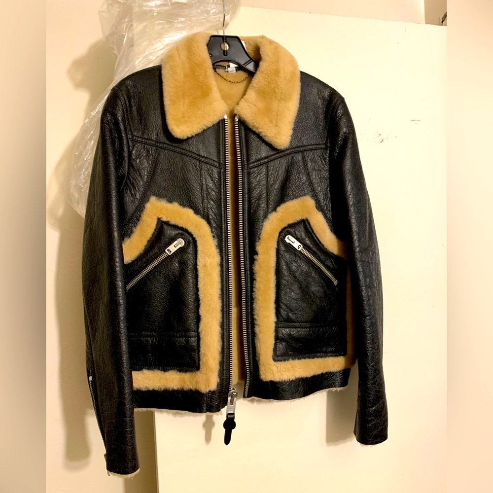 AUTHENTIC COACH CRACKLED LEATHER BLACK BOMBER